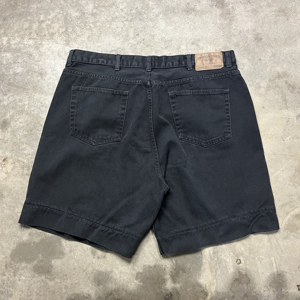 Canyon River Blues Denim Shorts Mens 38 Black Vintage Baggy Skater Jorts 90s Y2k